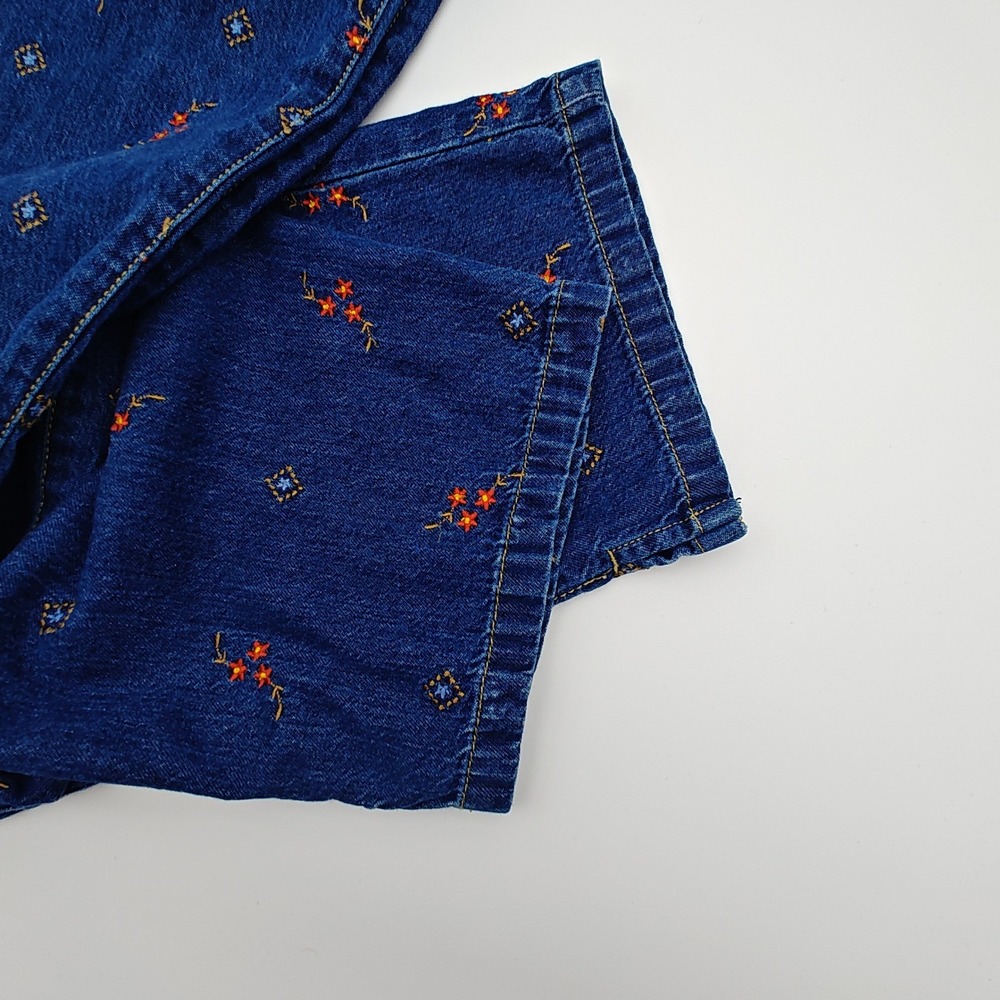 Vintage Liz Claiborne LizWear Embroidered Floral Women's 14 Cottagecore Denim - Picture 7 of 8